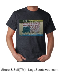 Reflecting on our Liberties - Navy Heather Unisex T Design Zoom